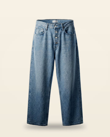 Classic Blue Denim Jeans Relaxed Straight Fit