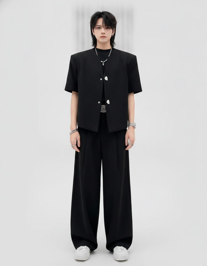 Sharp Edge Blazer Shirt — Black