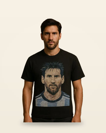 Football Legend Portrait Tee — Black
