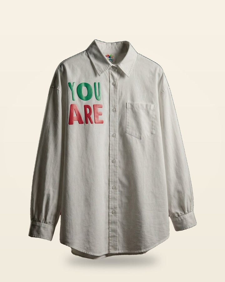 Korean-Collar Oversized Shirt Boxy Fit