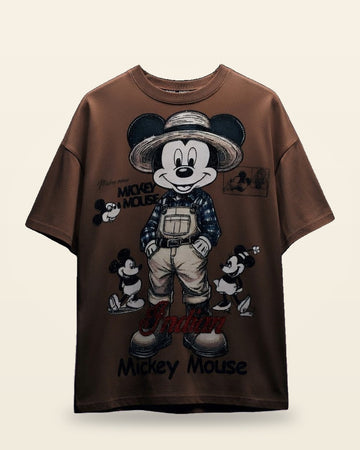 Lost in Vibes Oversized Tee — Brown