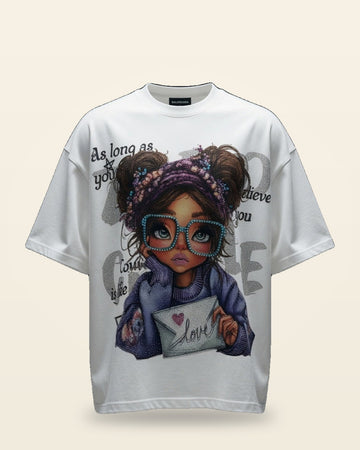 Nerd Print Oversized Tee