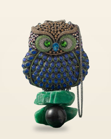 Night Owl Tote Bag Multicolor Canvas Carry — Blue
