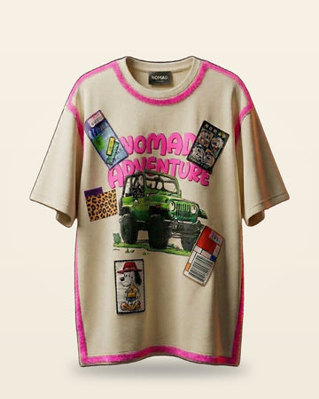 Nomad Graphic Oversized Tee Drop Shoulder — White