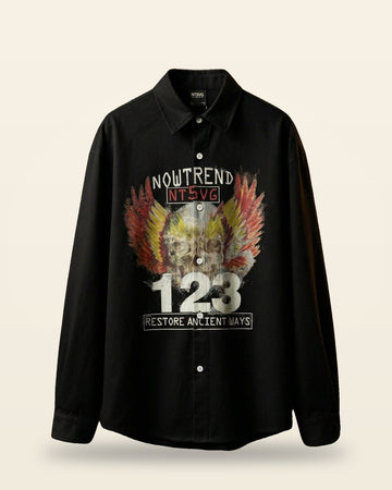 Restore Oversized Shirt Full-Sleeve Camp Collar