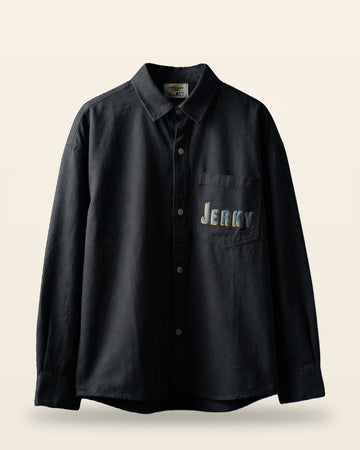 Shadow Back Graphic Shacket Oversized Button-Up Fit
