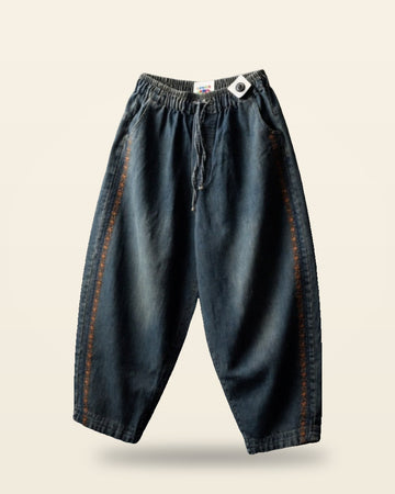 Smooth Denim Joggers — Blue