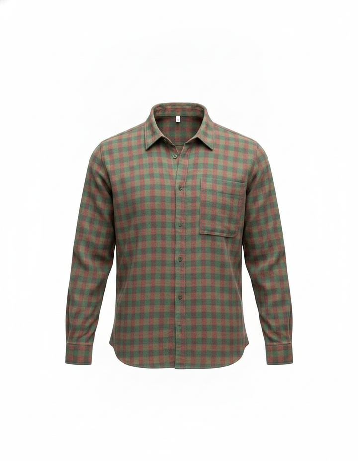SANKI Green Regular Fit Checked Button-down With Peter Pan Collar Shirt for Women