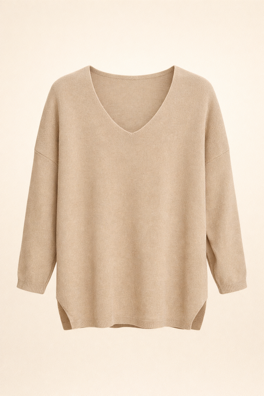SANKI Brown V-Neck Crew-neck Top for Women