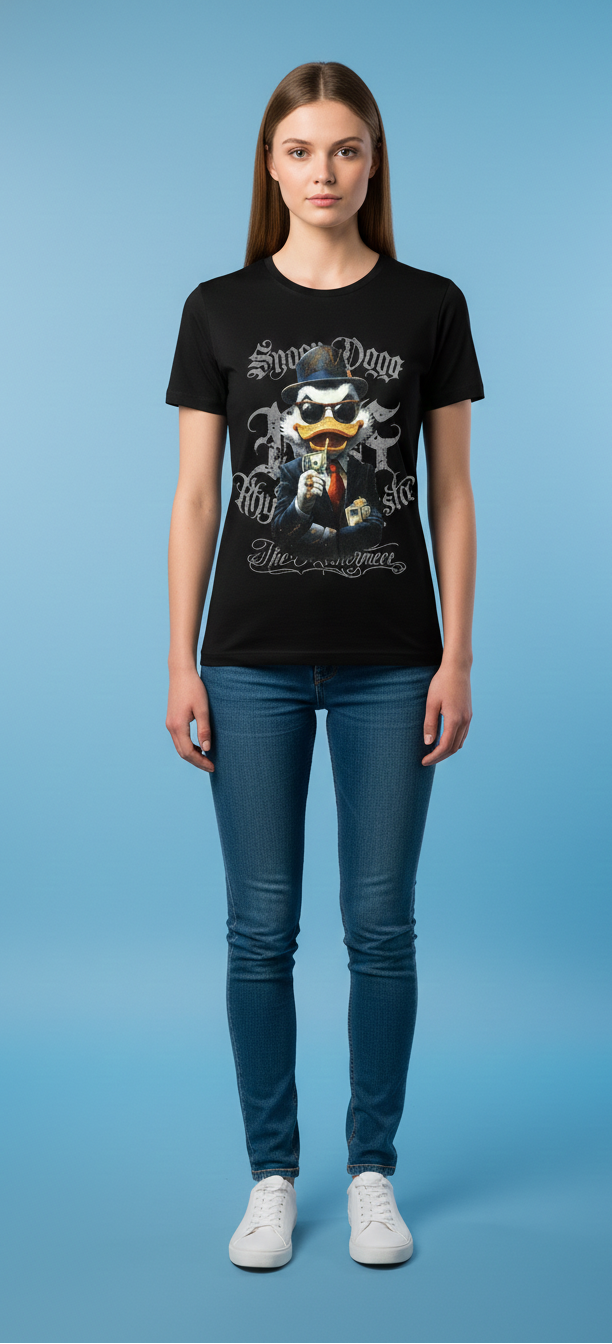 Gangster Cartoon Graphic Oversized Fit — Black — view 2