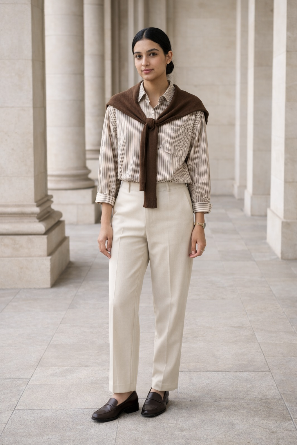 Brown Casuals Shirt by SANKI — regular fit women's streetwear