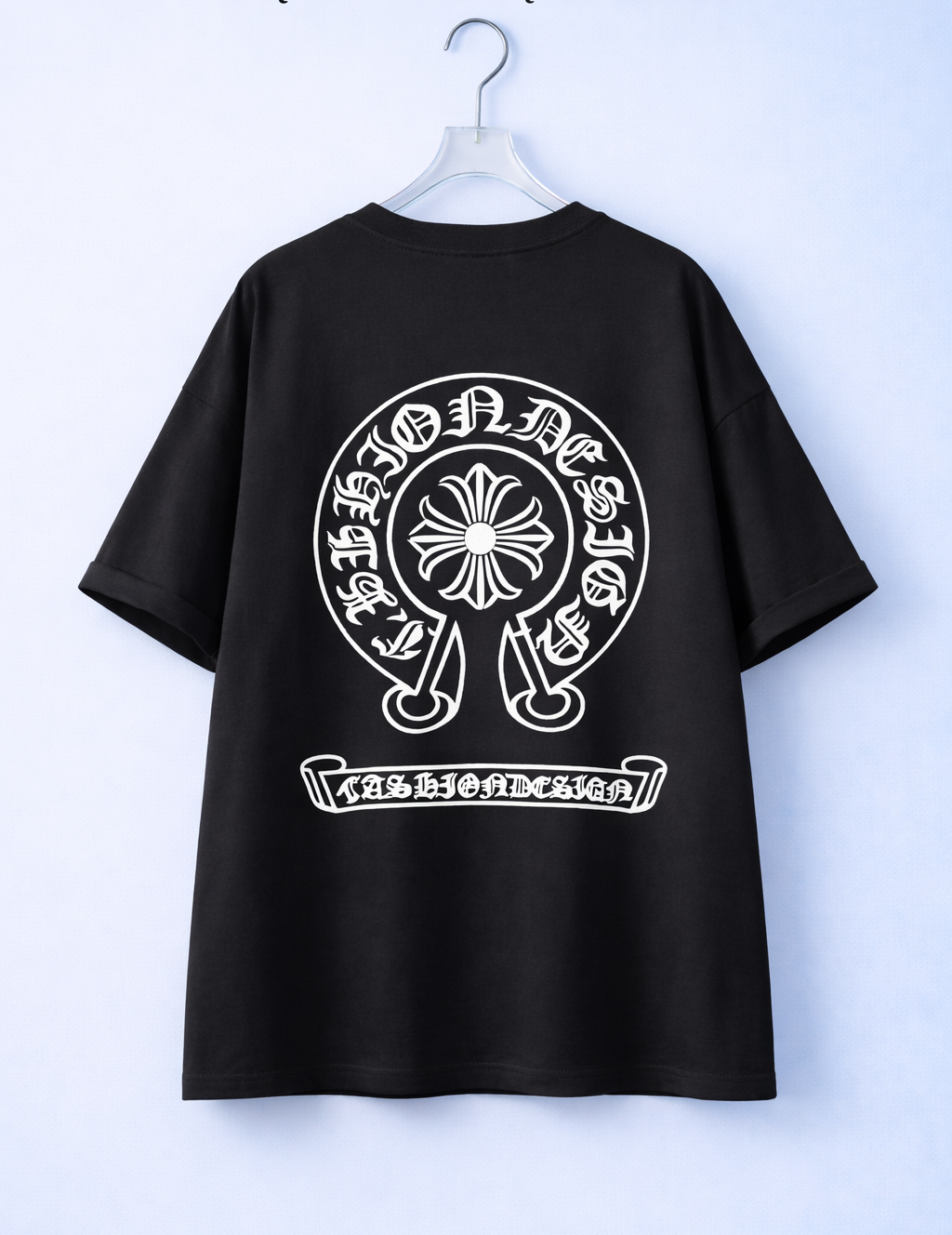 Minimal Logo Tee — Oversized Fit in Pink, Black, White — view 13