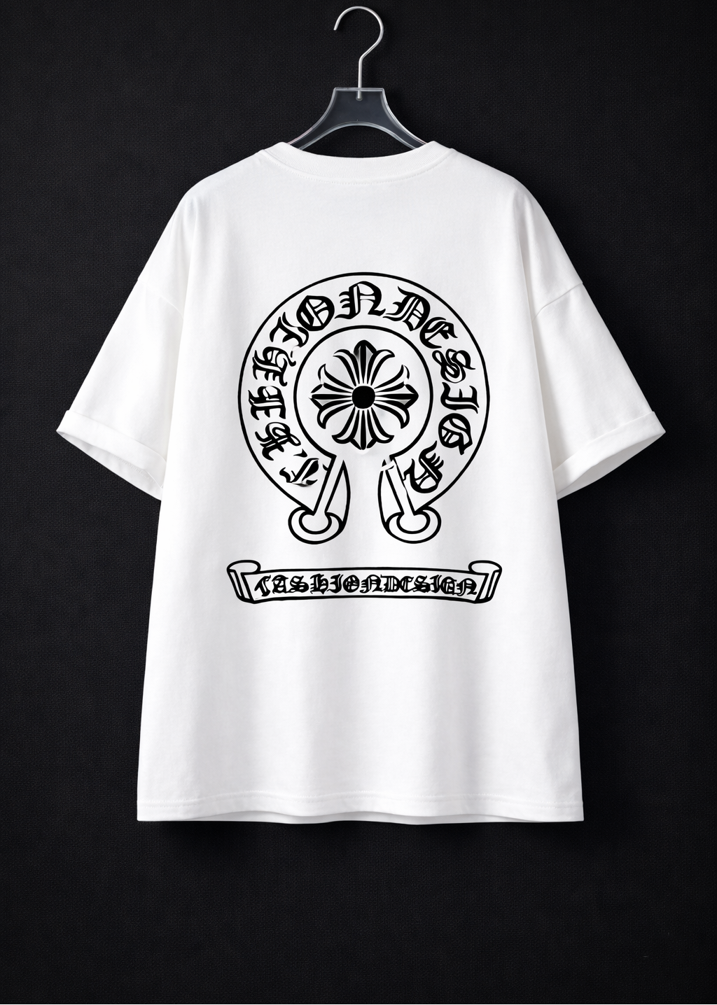 Minimal Logo Tee — Oversized Fit in Pink, Black, White — view 11