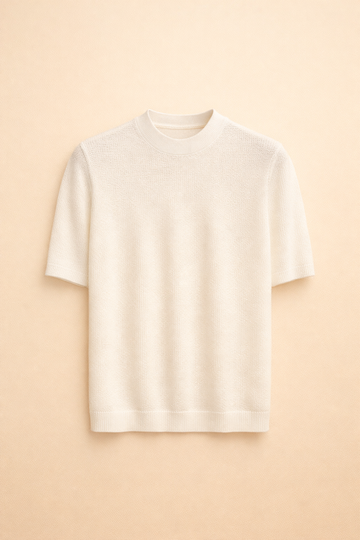 SANKI White Relaxed Fit Casuals T-shirt for Men
