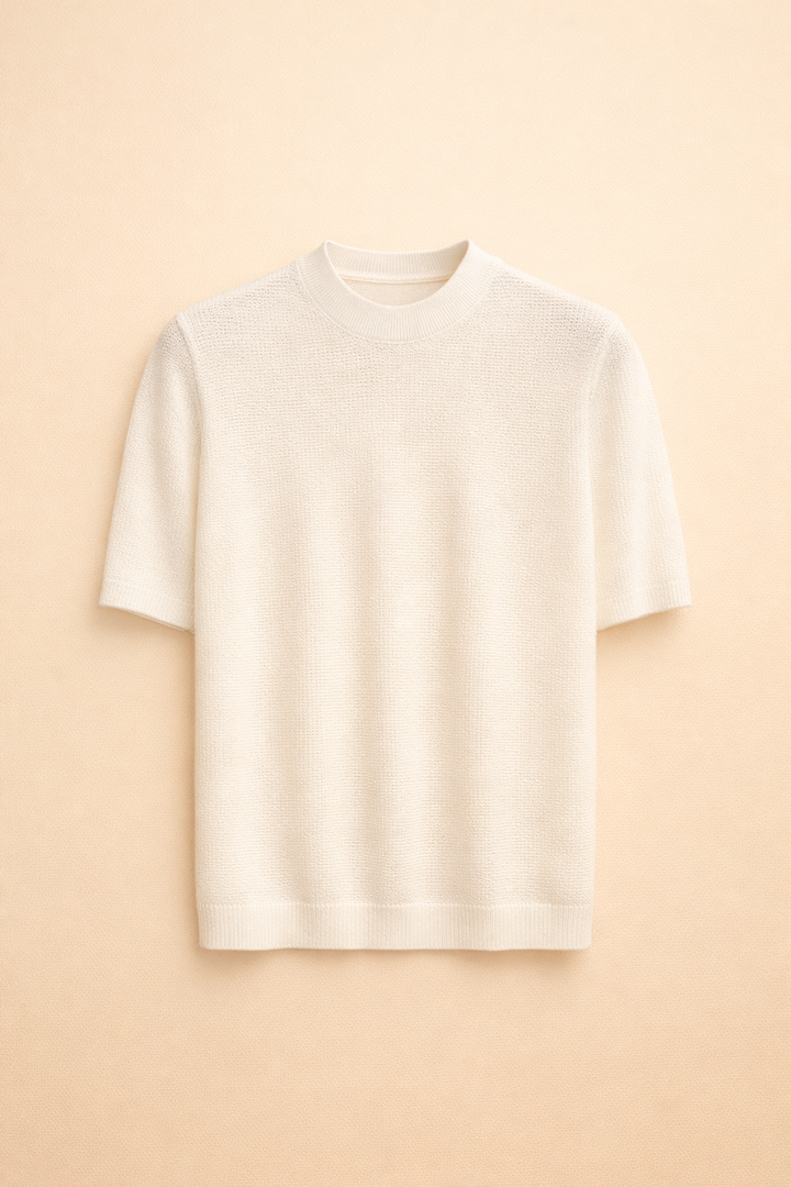 SANKI White Relaxed Fit Casuals T-shirt for Men