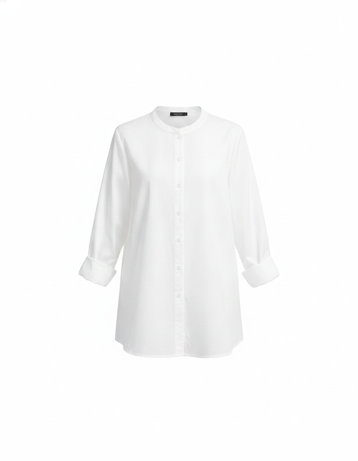 SANKI White Regular Fit With Frilled Neckline And Multicolor Buttons Shirt for Women