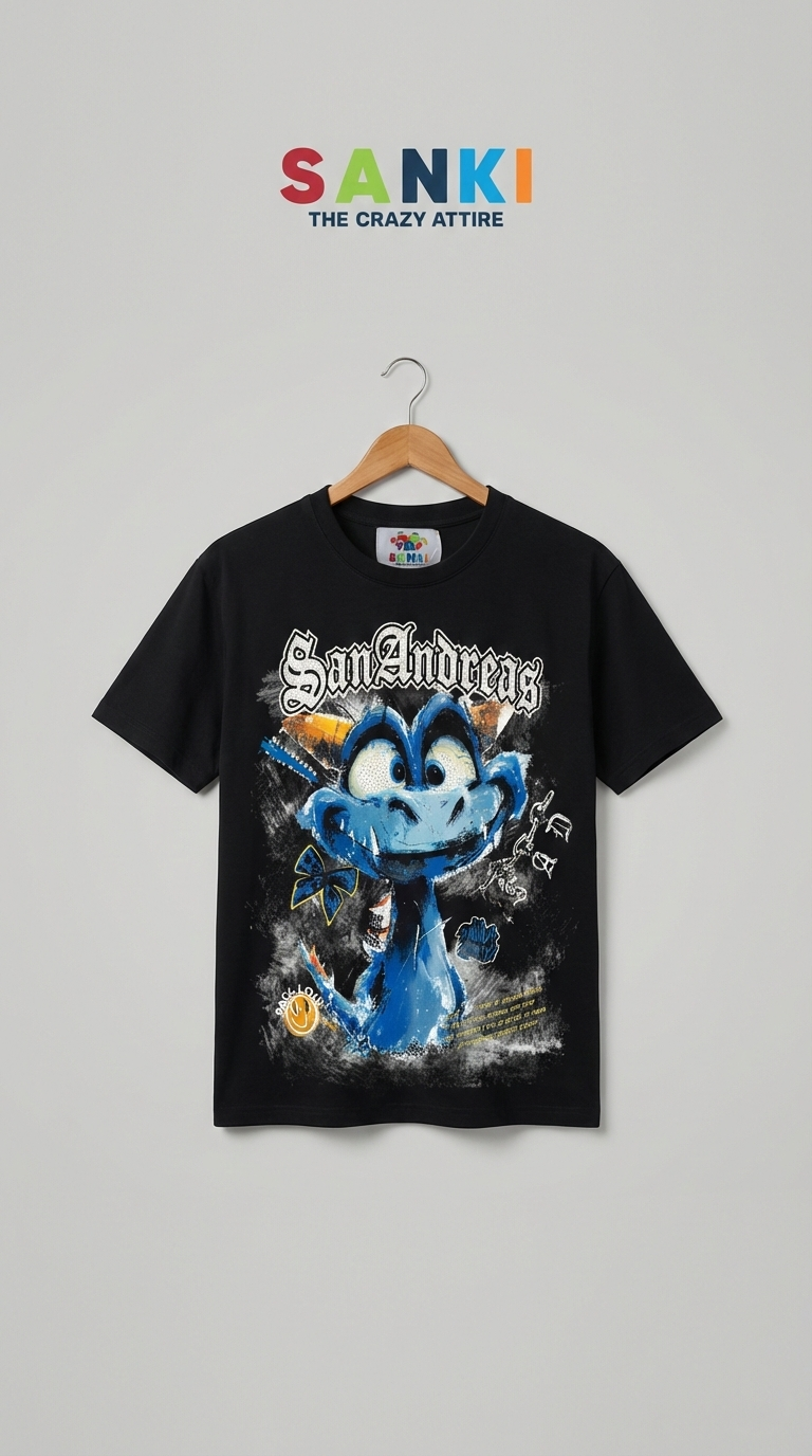 San Andreas Graphic Tee — Bio-Washed Cotton Oversized Fit — view 3