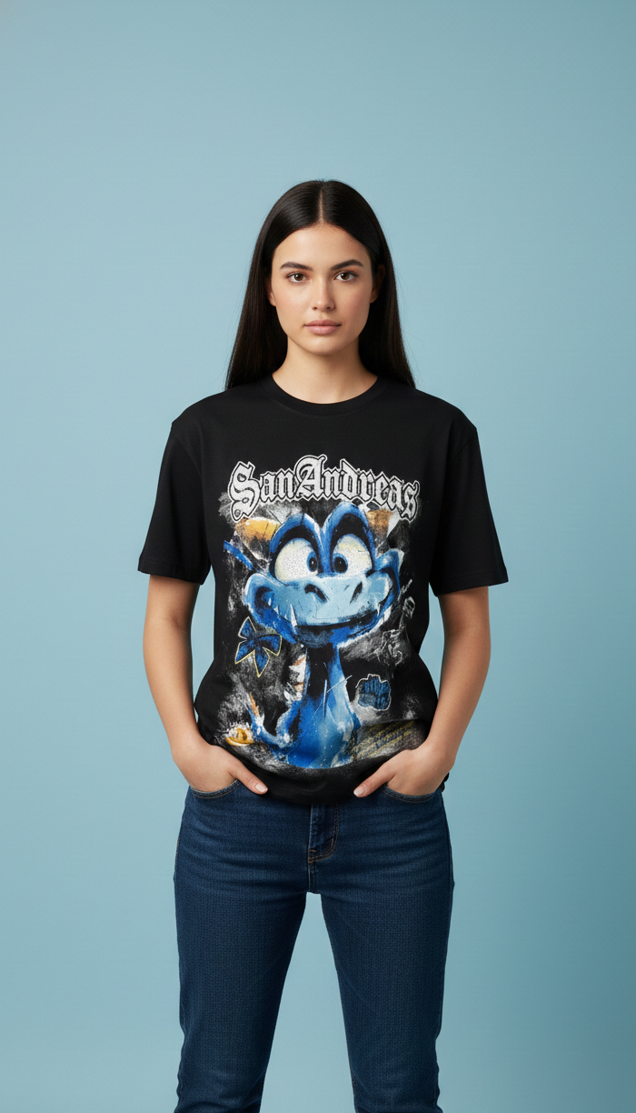 San Andreas Graphic Tee — Bio-Washed Cotton Oversized Fit — view 2