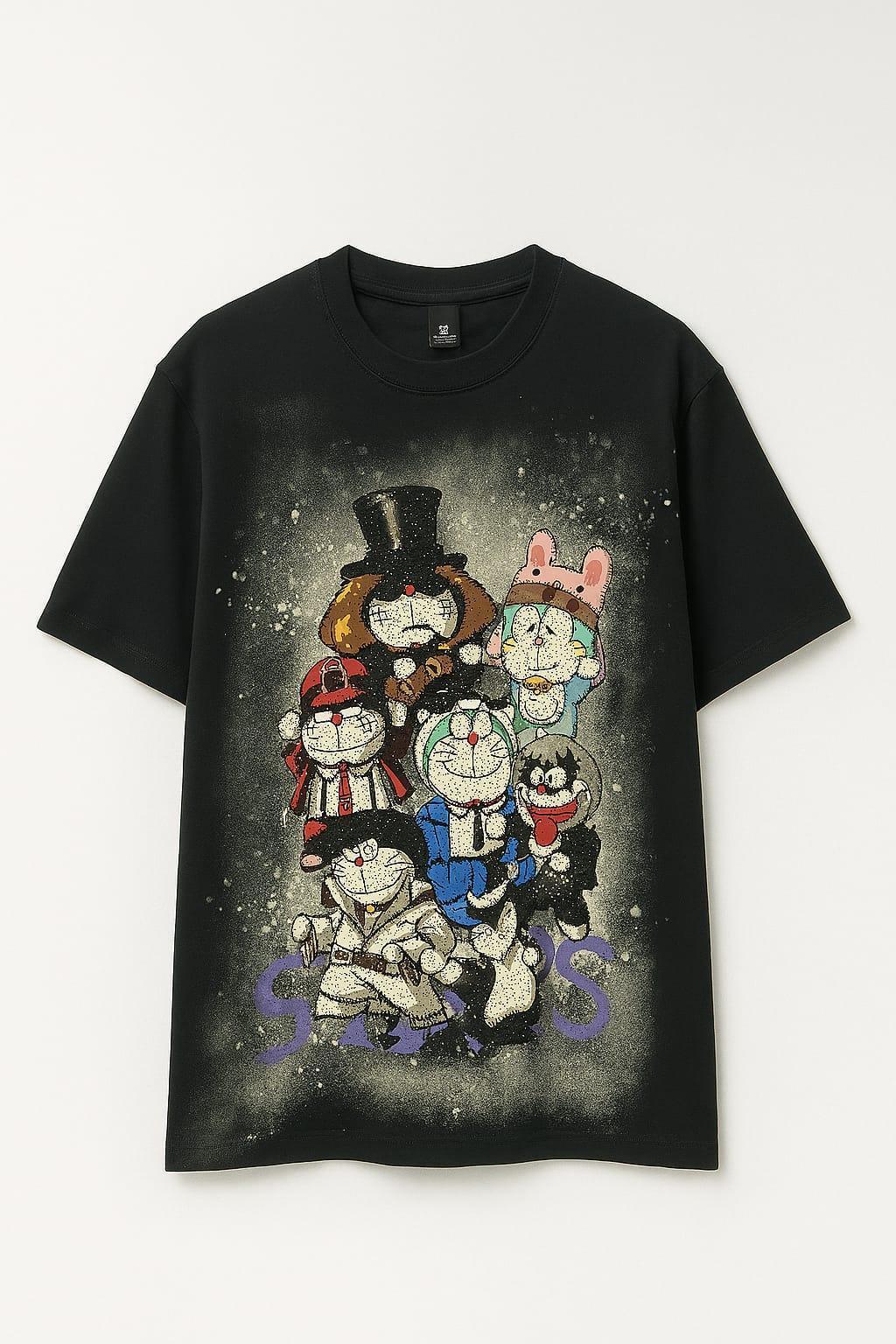Cartoon Drop Shoulder T-Shirt - Sanki