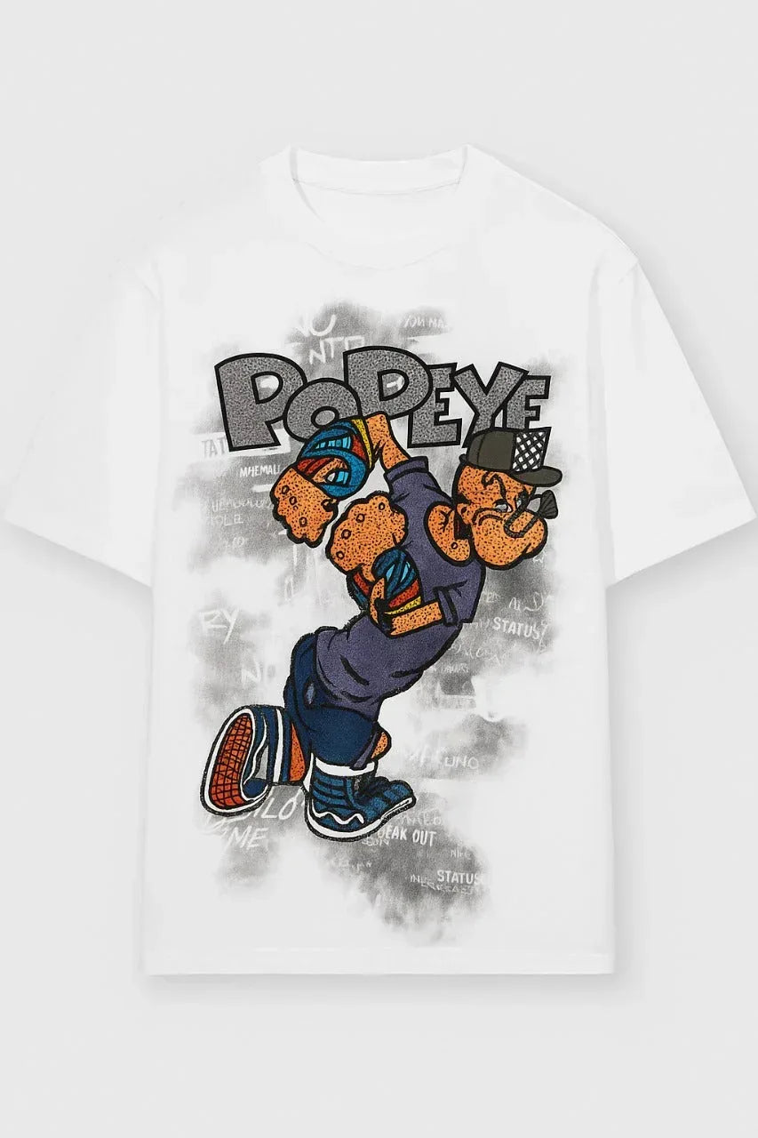 Cartoon Drop Shoulder T-Shirt - Sanki
