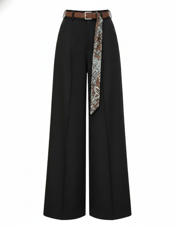 SANKI Black Baggy Fit Trousers for Women