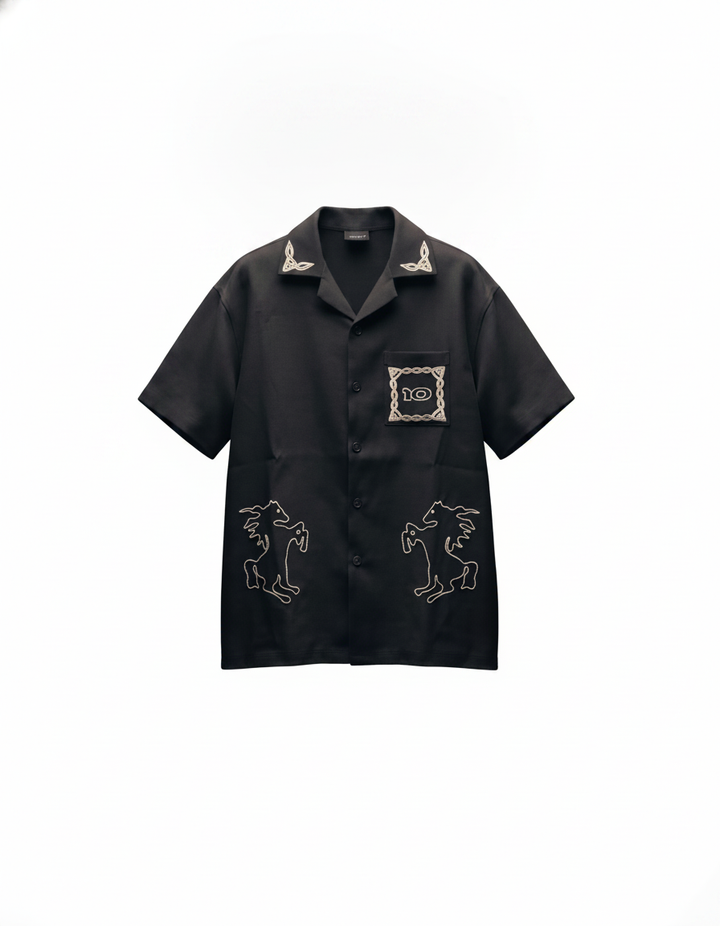 Dragon Bowling Shirt Oversized — Black