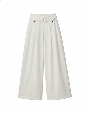 SANKI Wide-Leg Baggy Trousers Beige for Women
