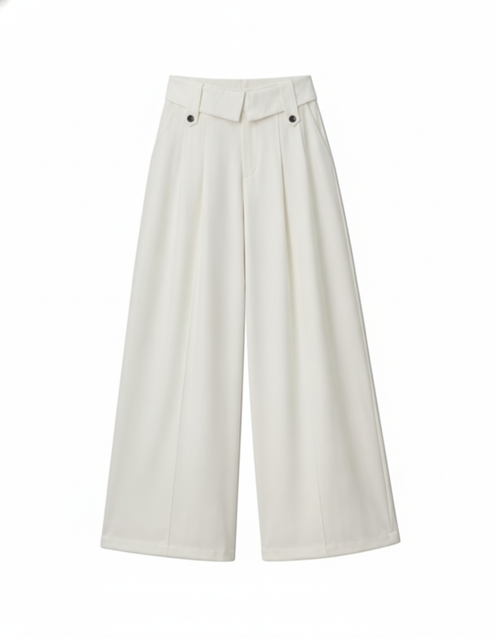 SANKI Wide-Leg Baggy Trousers Beige for Women