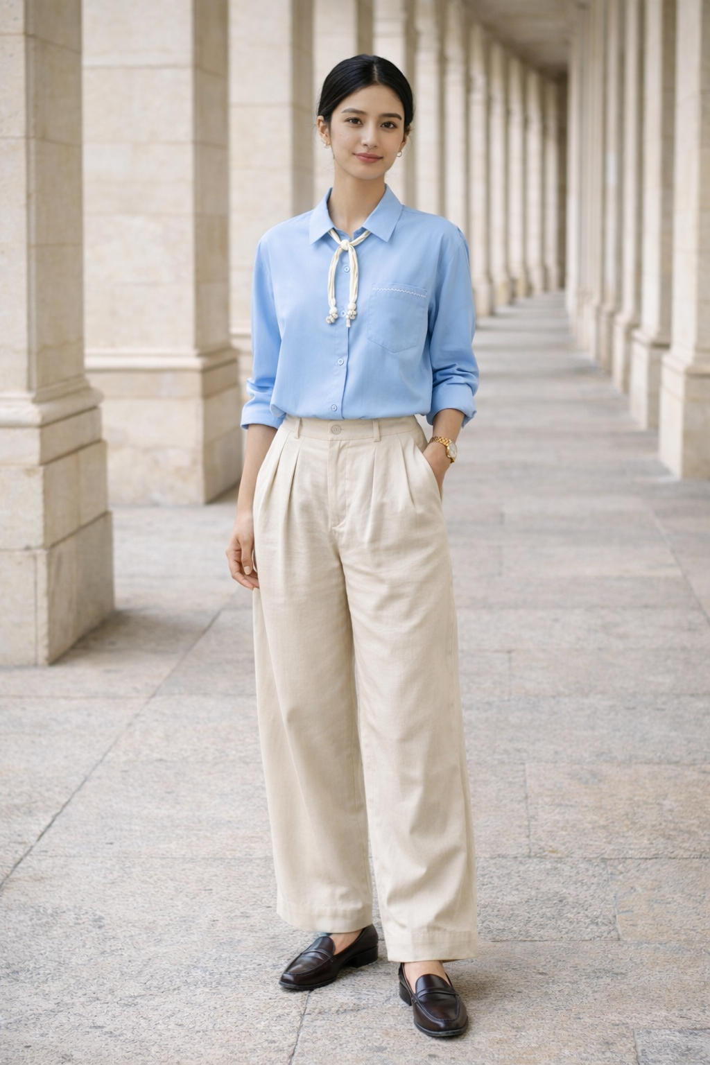 Sky Blue Casuals Shirt by SANKI — regular fit women's streetwear