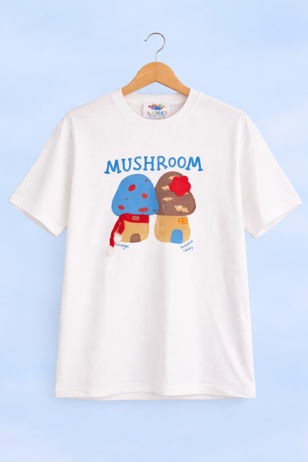 Mushroom Print Oversized Tee — Navy Blue Fit — view 12