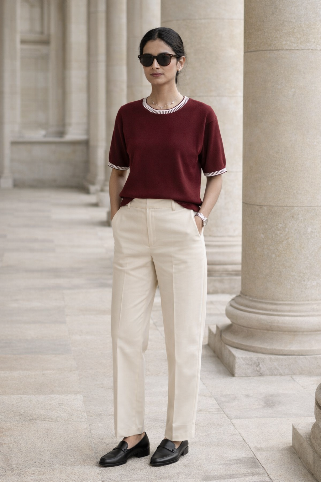 Maroon Casuals Top by SANKI women's streetwear