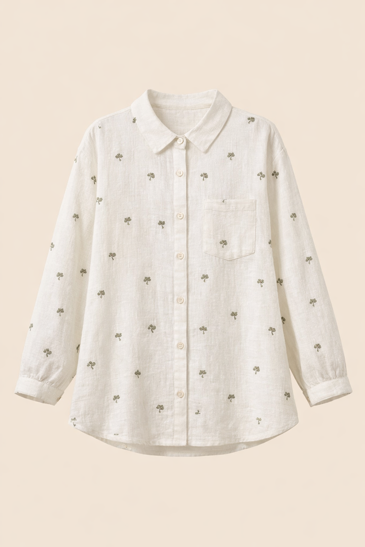 SANKI White Regular Fit Button-Detail Shirt for Women
