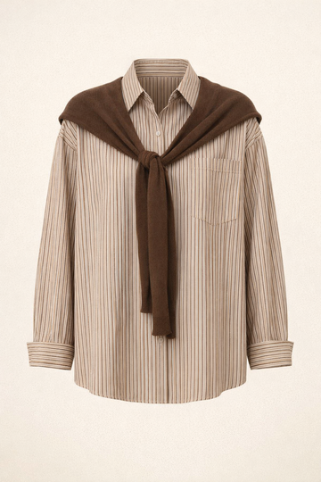 SANKI Brown Regular Fit Casuals Shirt for Women