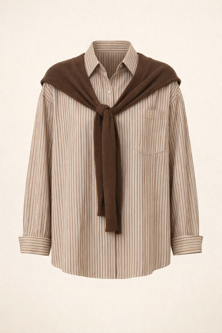 SANKI Brown Regular Fit Casuals Shirt for Women