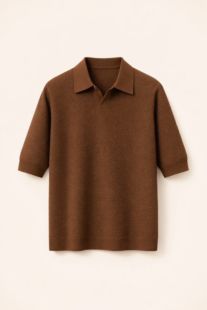 SANKI Brown Relaxed Fit Casuals T-shirt for Men