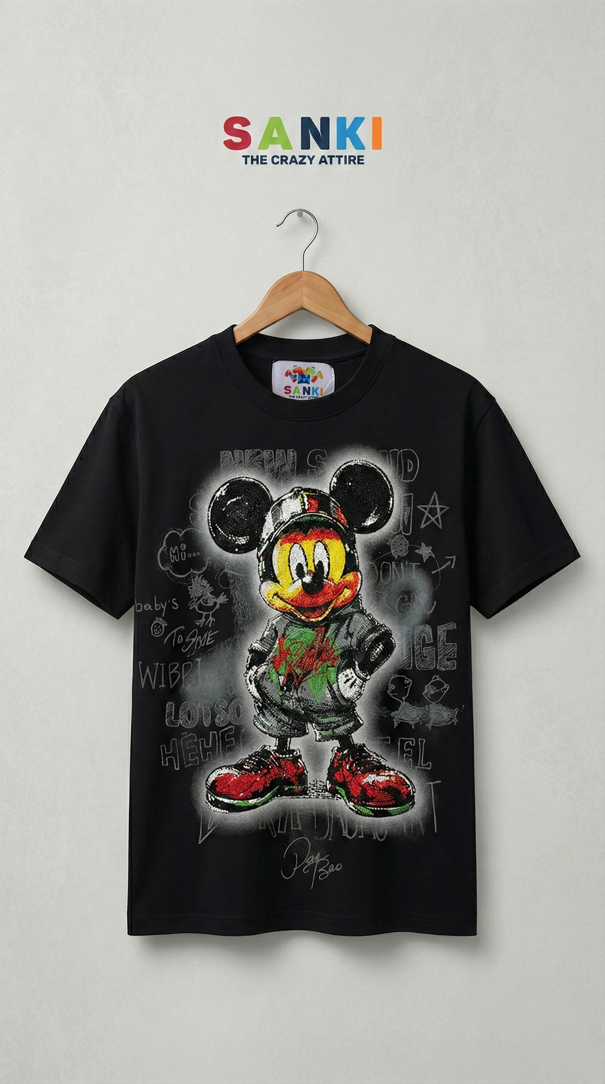 Cartoon Icon Graphic Tee — Premium Black Streetwear Fit — view 2