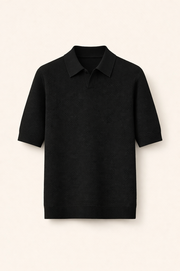 SANKI Black Relaxed Fit Casuals T-shirt for Men