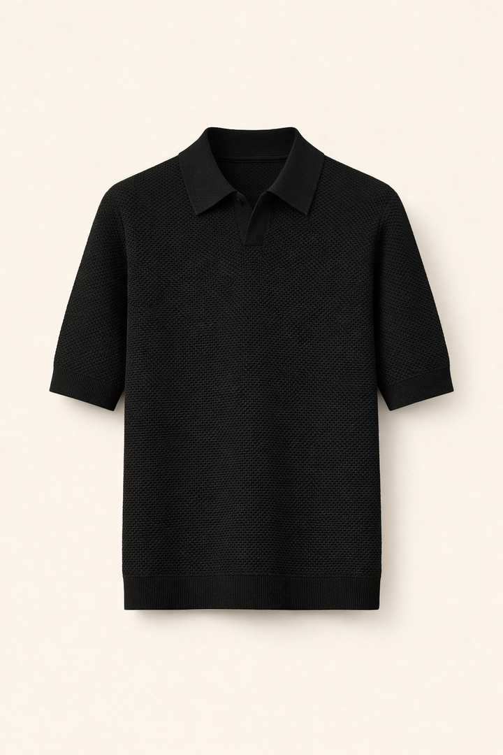 SANKI Black Relaxed Fit Casuals T-shirt for Men