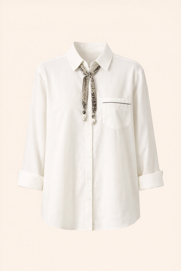 SANKI White Regular Fit Casuals Shirt for Women
