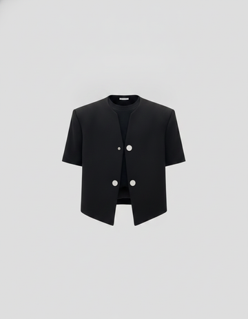 Sharp Edge Blazer Shirt — Black