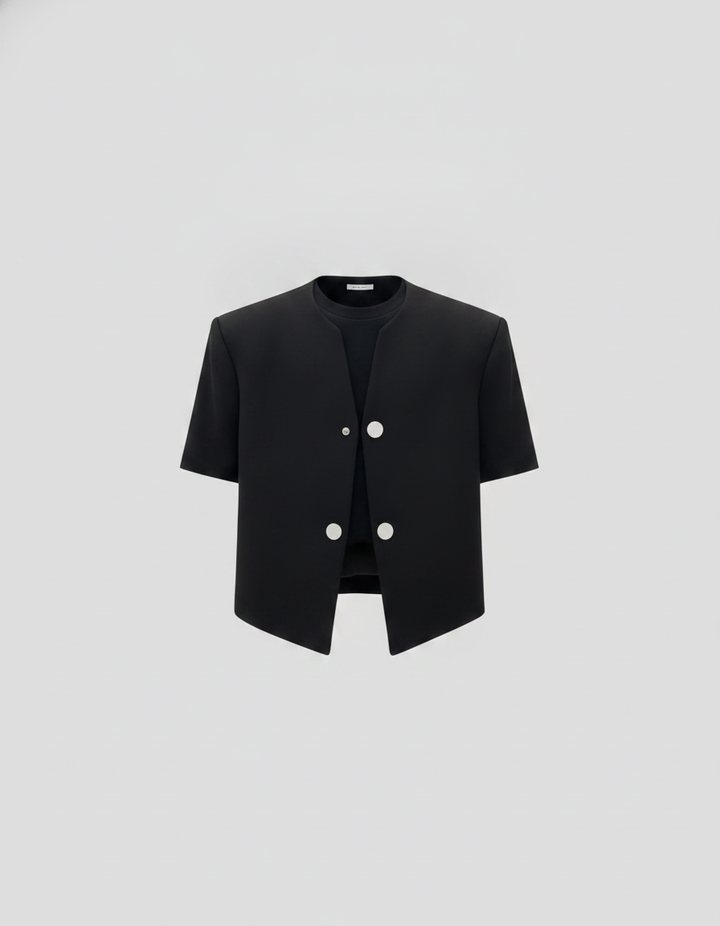 Sharp Edge Blazer Shirt — Black