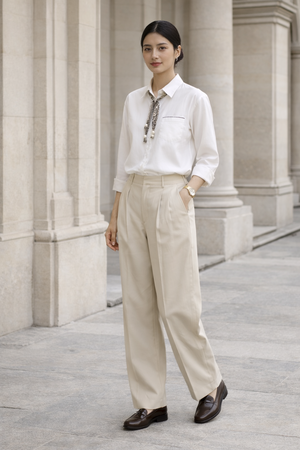 White Casuals Shirt by SANKI — regular fit women's streetwear