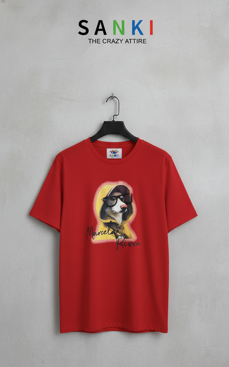 Dog Print Oversized Tee — Bio-Washed Cotton — view 4