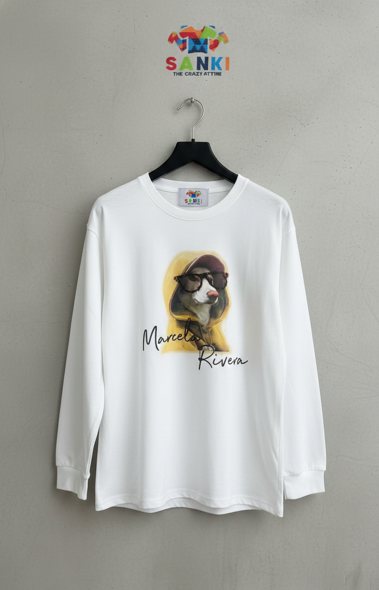Dog Print Oversized Tee — Bio-Washed Cotton — view 5