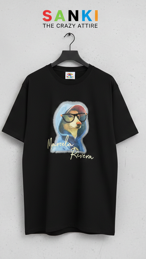 Dog Print Oversized Tee — Bio-Washed Cotton — view 6