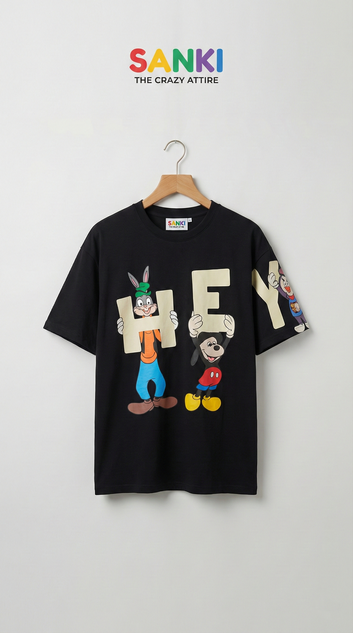 Animated Character Oversized Tee — Yellow Premium Cotton — view 8