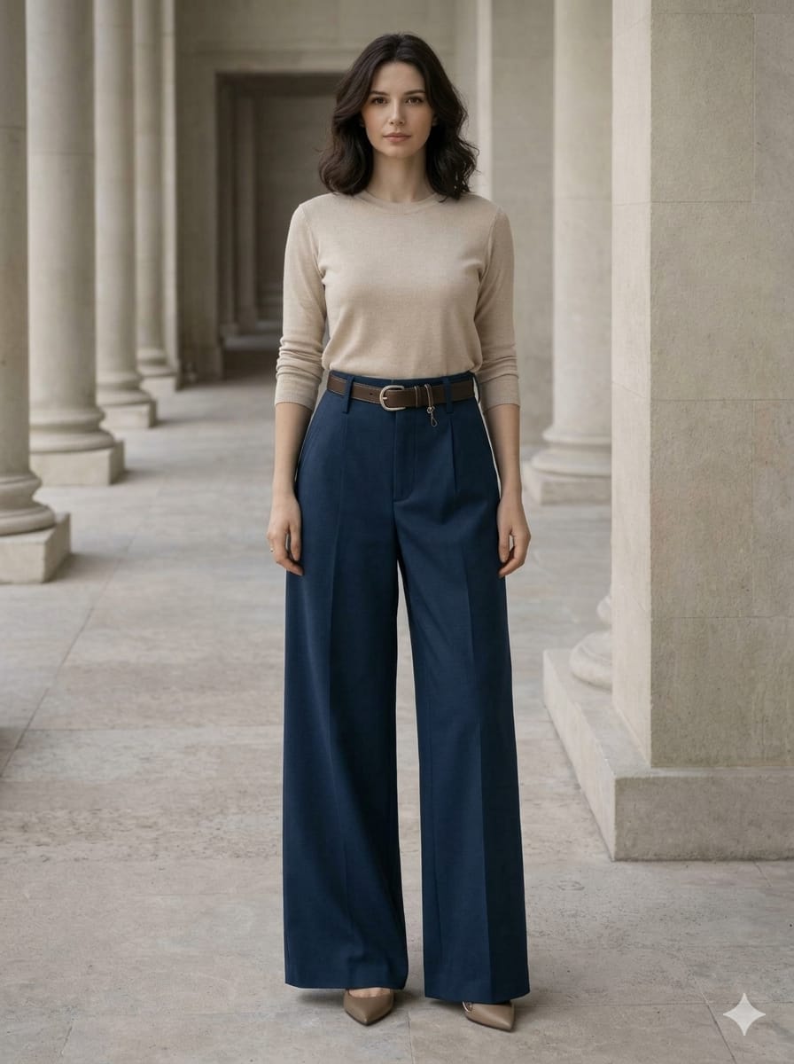 SANKI Blue Baggy Fit Women's Trousers