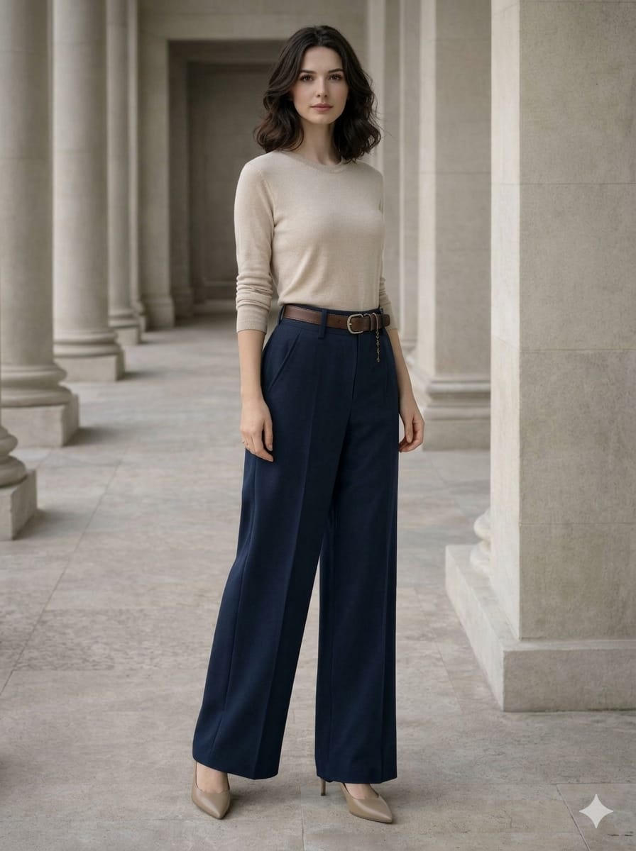 SANKI Blue Baggy Fit Women's Trousers