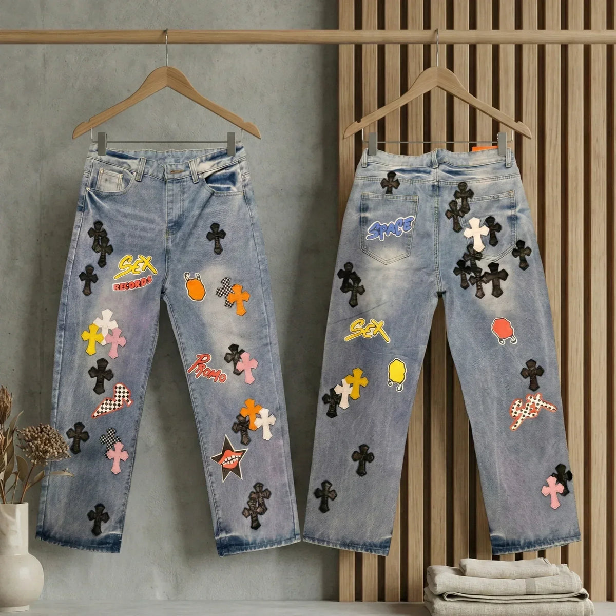 Chrome Heart Bottom Jeans - Sanki