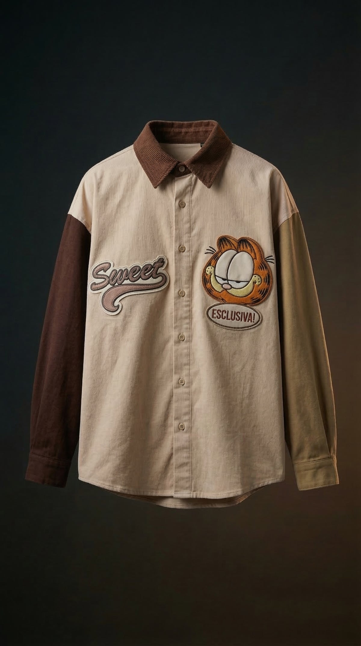 Cartoon Hound Introvert Club Oversized Shirt — Relaxed Fit — view 3
